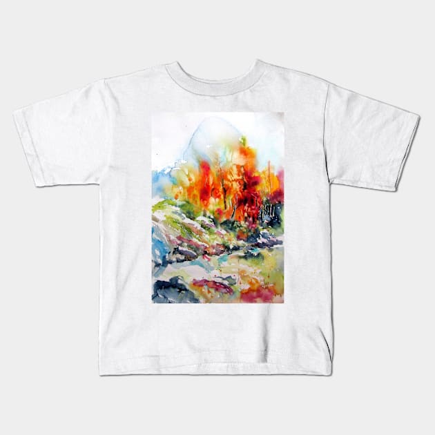 Bright autumn landscape II Kids T-Shirt by kovacsannabrigi